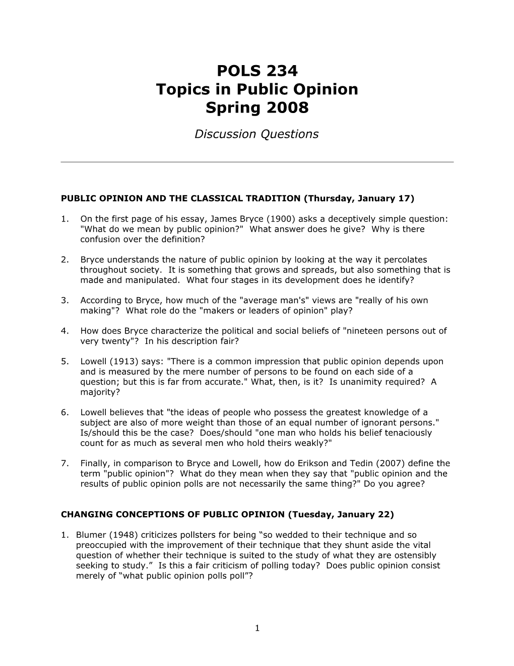 Topics in Public Opinion