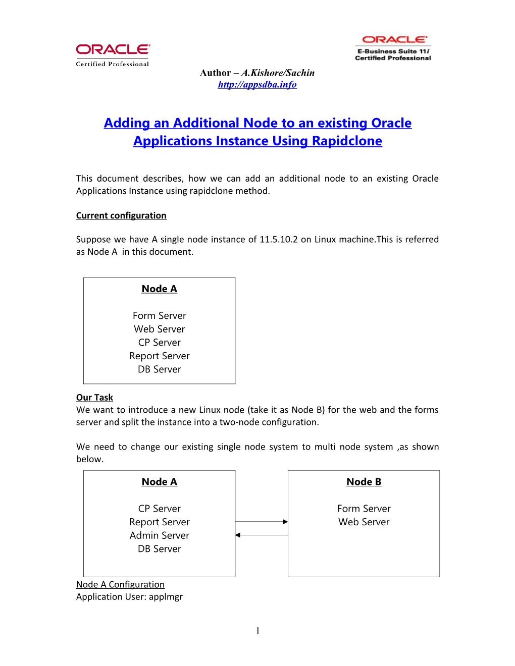 Adding an Additional Node to an Existing Oracle Applications Instance