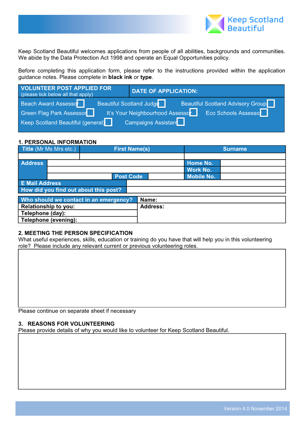 2.Meeting the Person Specification