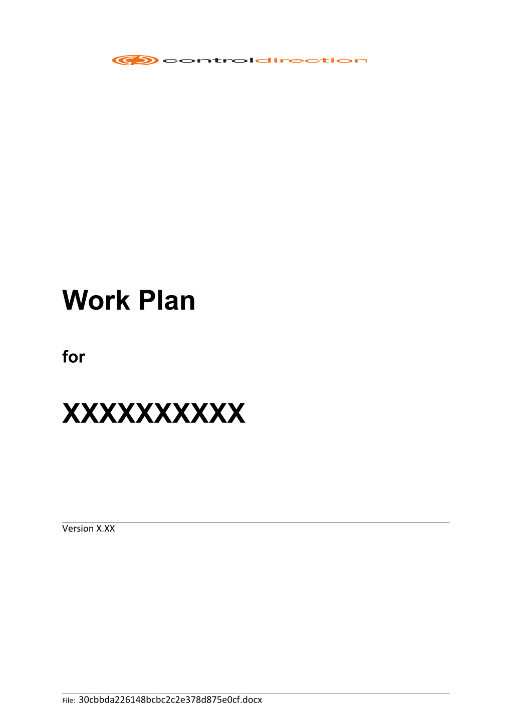 Project Work Plan Template