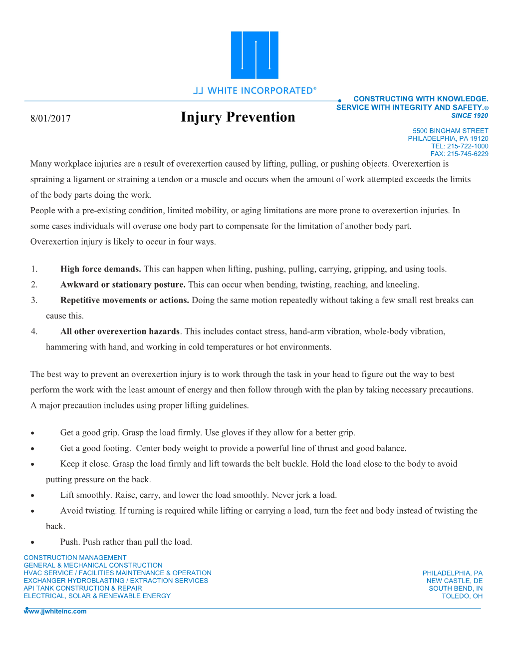 8/01/2017 Injury Prevention