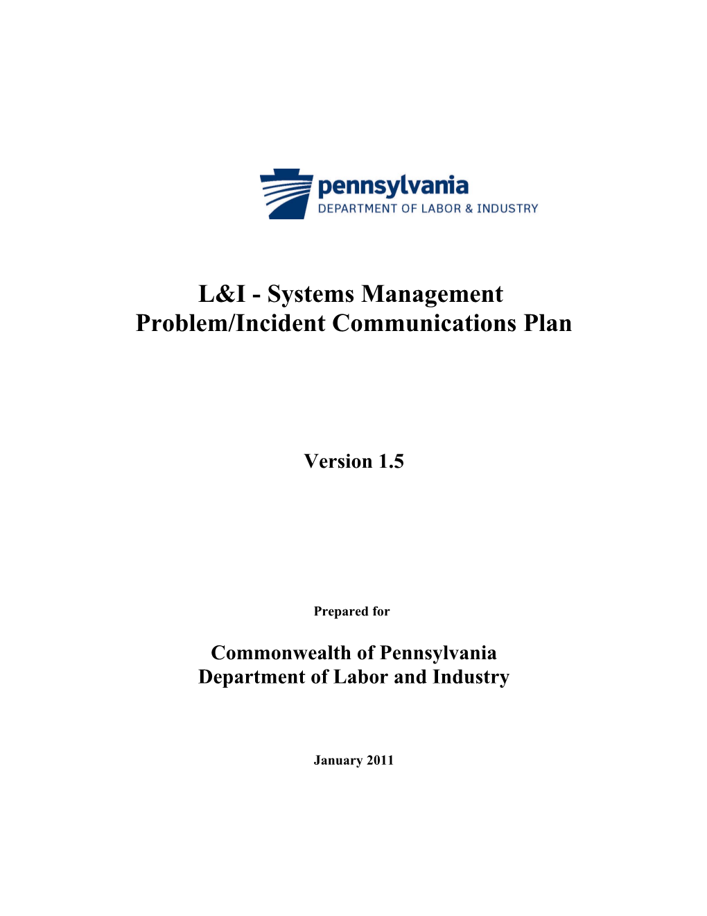 Problem/Incident Communications Plan