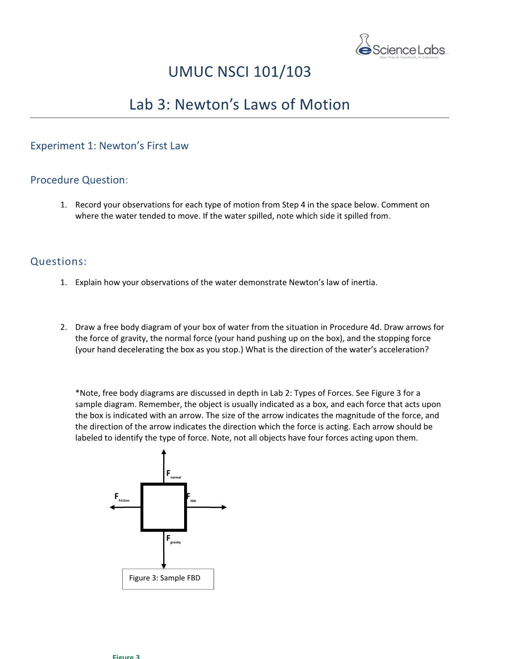 Experiment 1: Newton S First Law