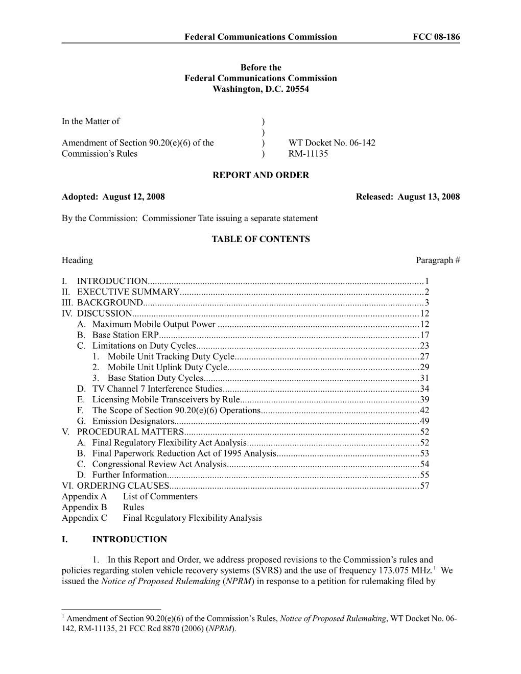 Federal Communications Commissionfcc 08-186