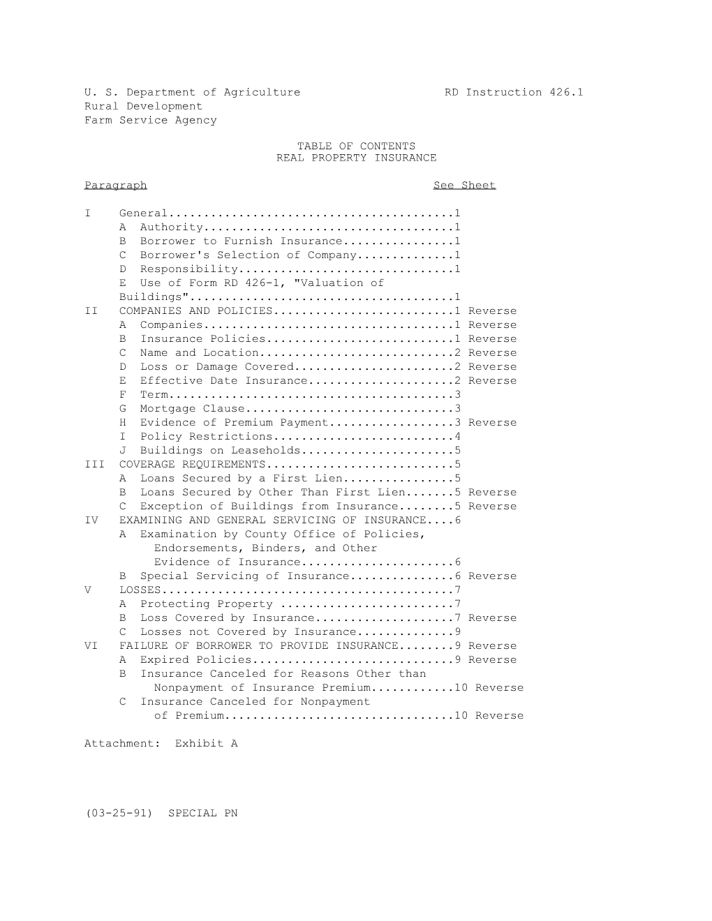 U. S. Department of Agriculture Fmha Instruction 426.1