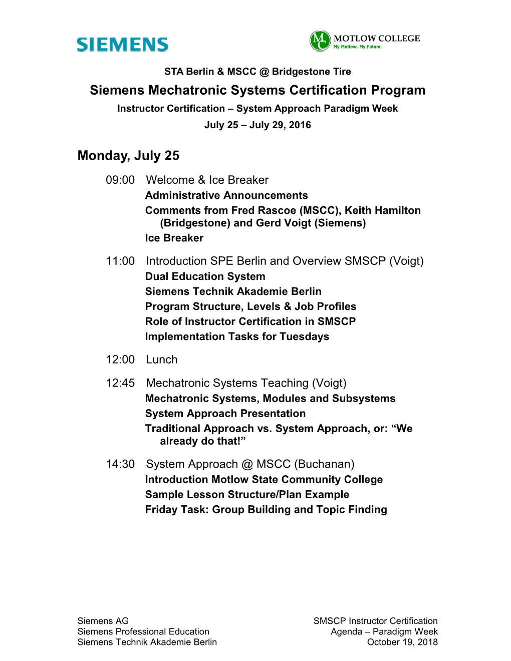 Siemens Mechatronic Systems Certification Program