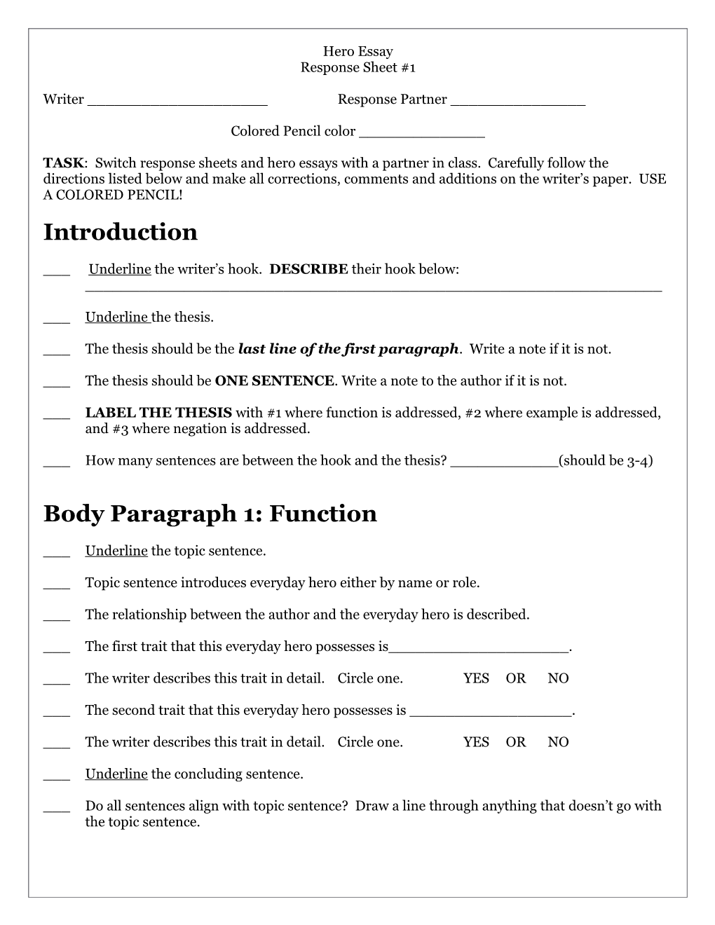 Response Sheet #1