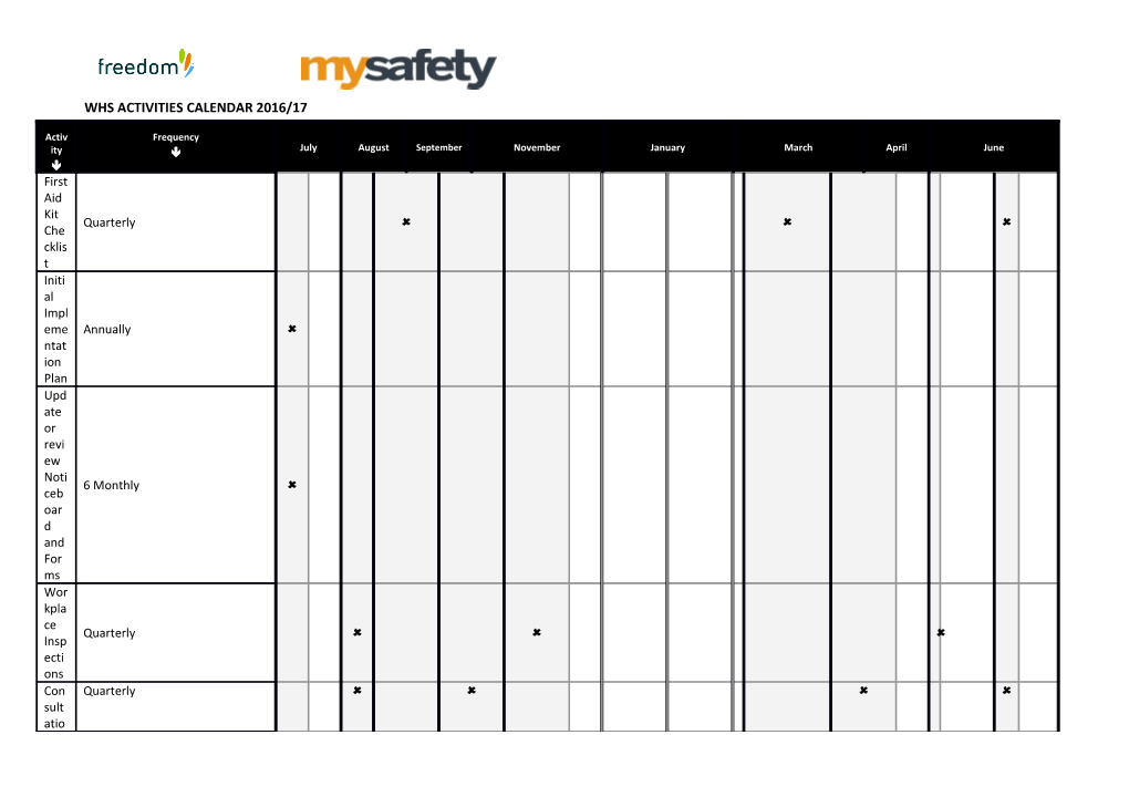 Ohs Implementation Calendar