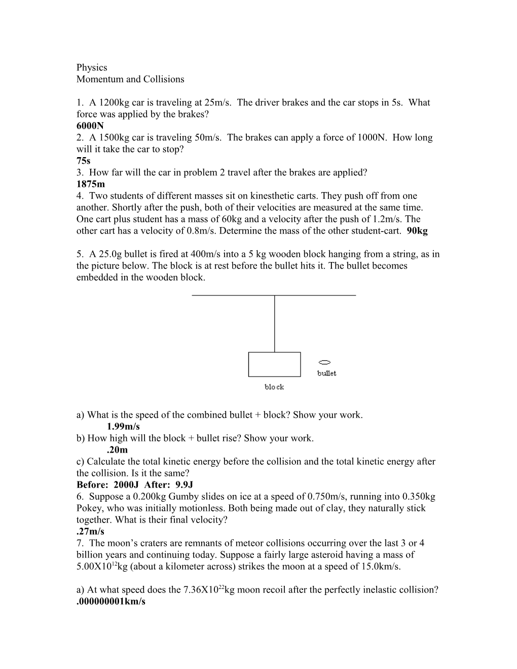 Momentum and Collisions