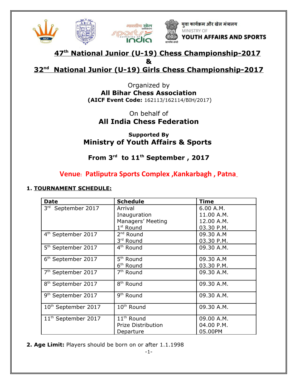 32Nd National Junior (U-19) Girls Chess Championship-2017