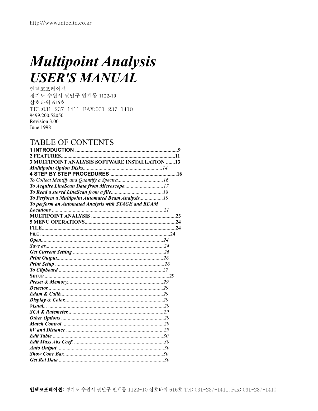 3 Multipoint Analysis Software Installation 13