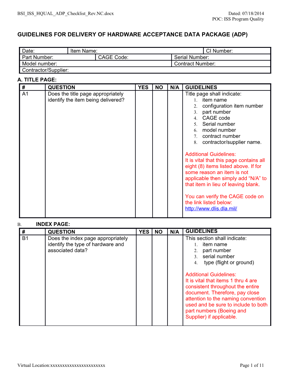 BSI ISS HQUAL ADP Checklist Rev.Ncdated: 07/18/2014