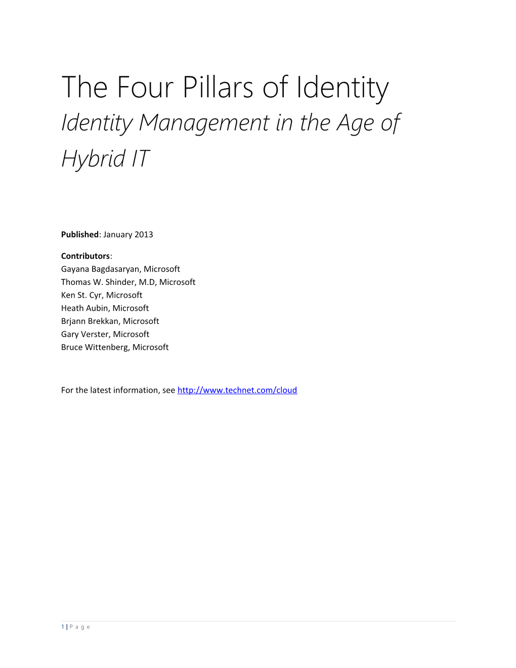 The Four Pillars of Identity