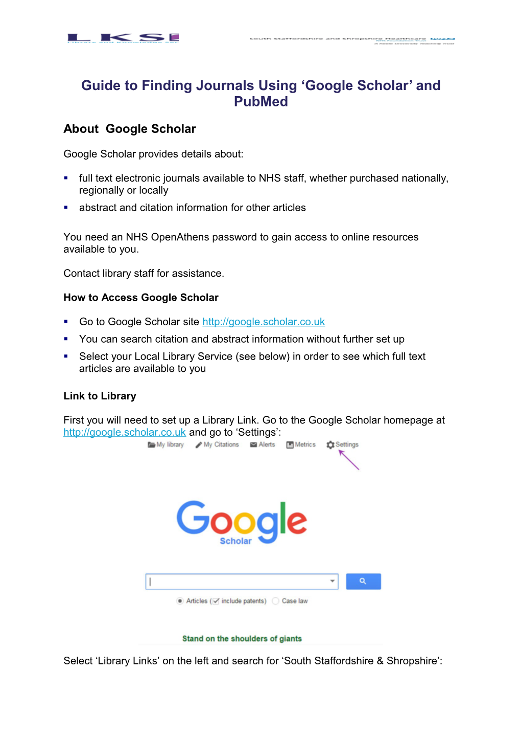 Guide to Finding Journals Using Google Scholar and Pubmed