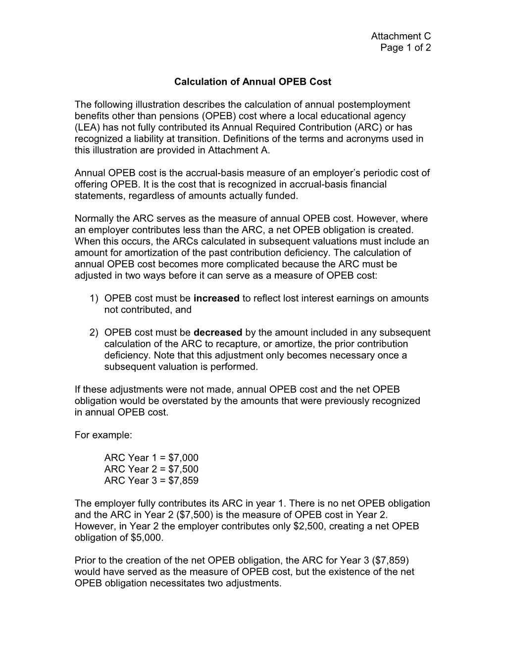 Calculation of Annual Cost - Correspondence (CA Dept of Education)