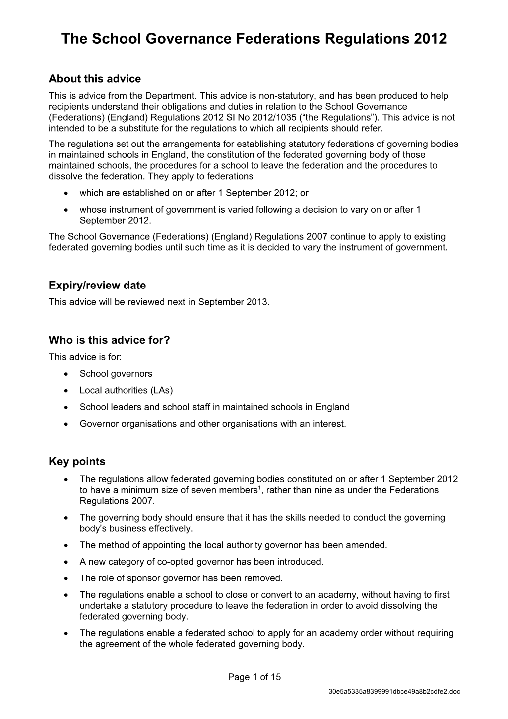 School Governance Constitution Regulations 2012