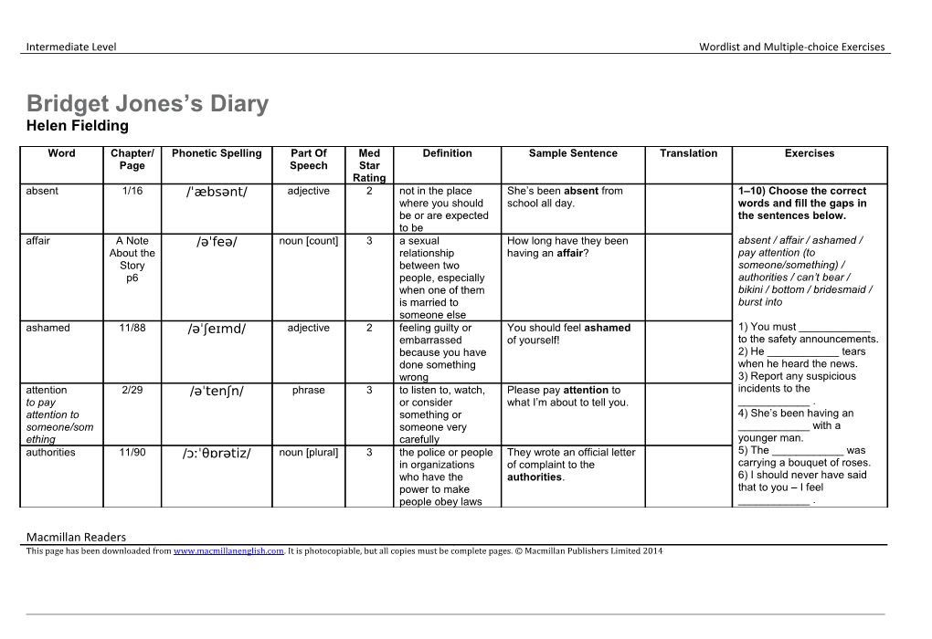 Bridget Jones S Diary