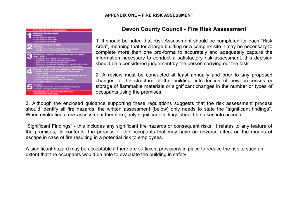 Devon County Council - Fire Risk Assessment