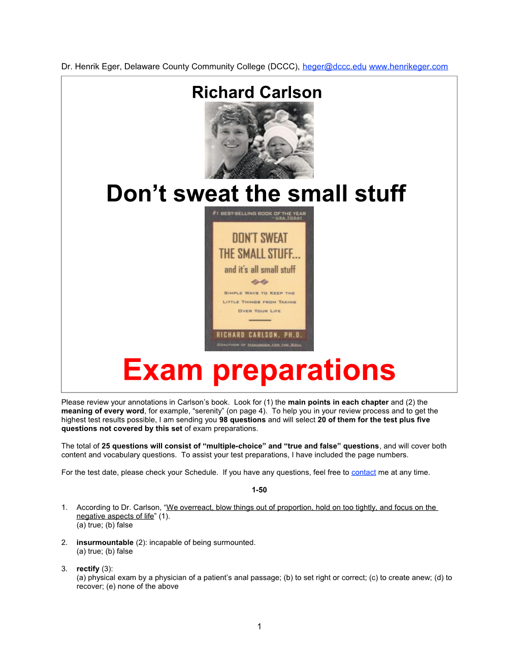 Carlson, Don T Sweat the Small Stuff