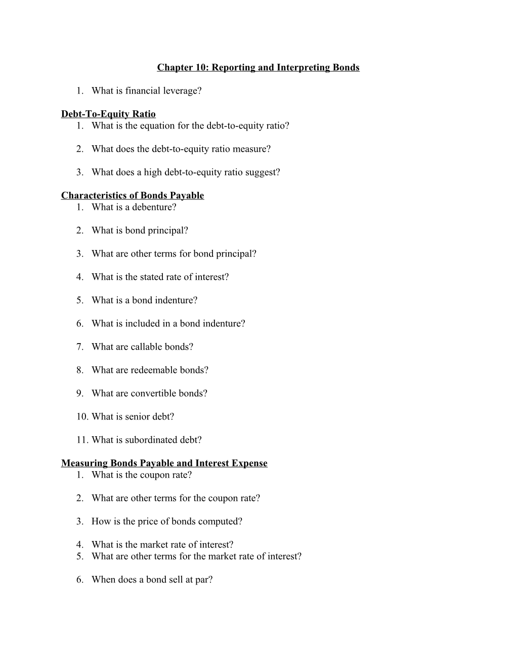 Chapter 10: Reporting and Interpreting Bonds