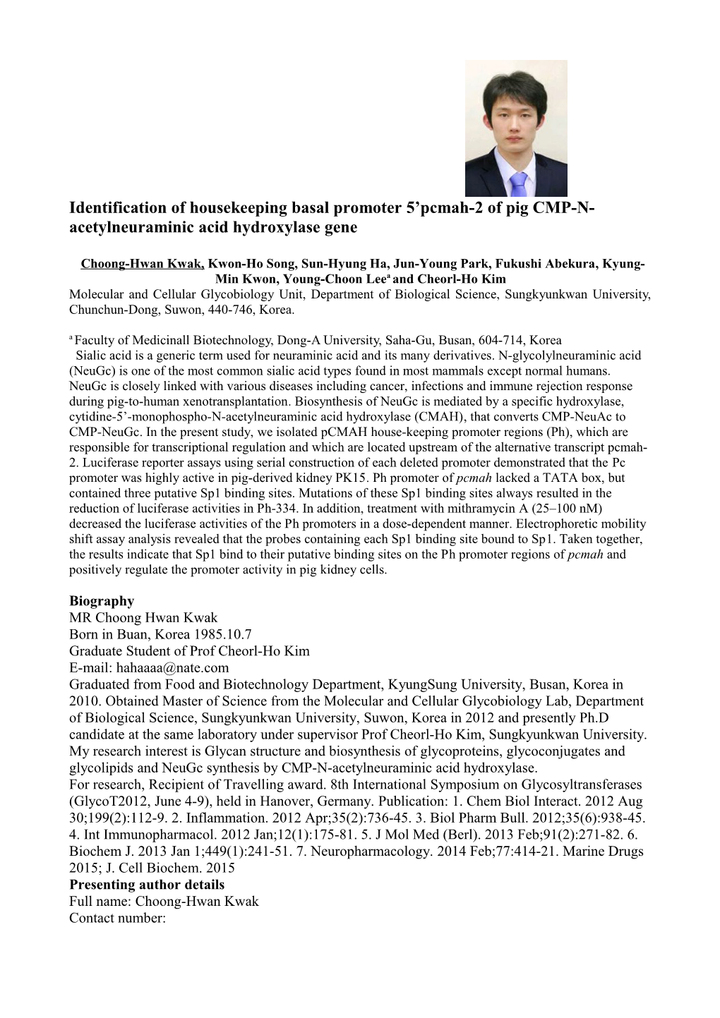 Identification of Housekeeping Basal Promoter 5 Pcmah-2 of Pig CMP-N-Acetylneuraminic