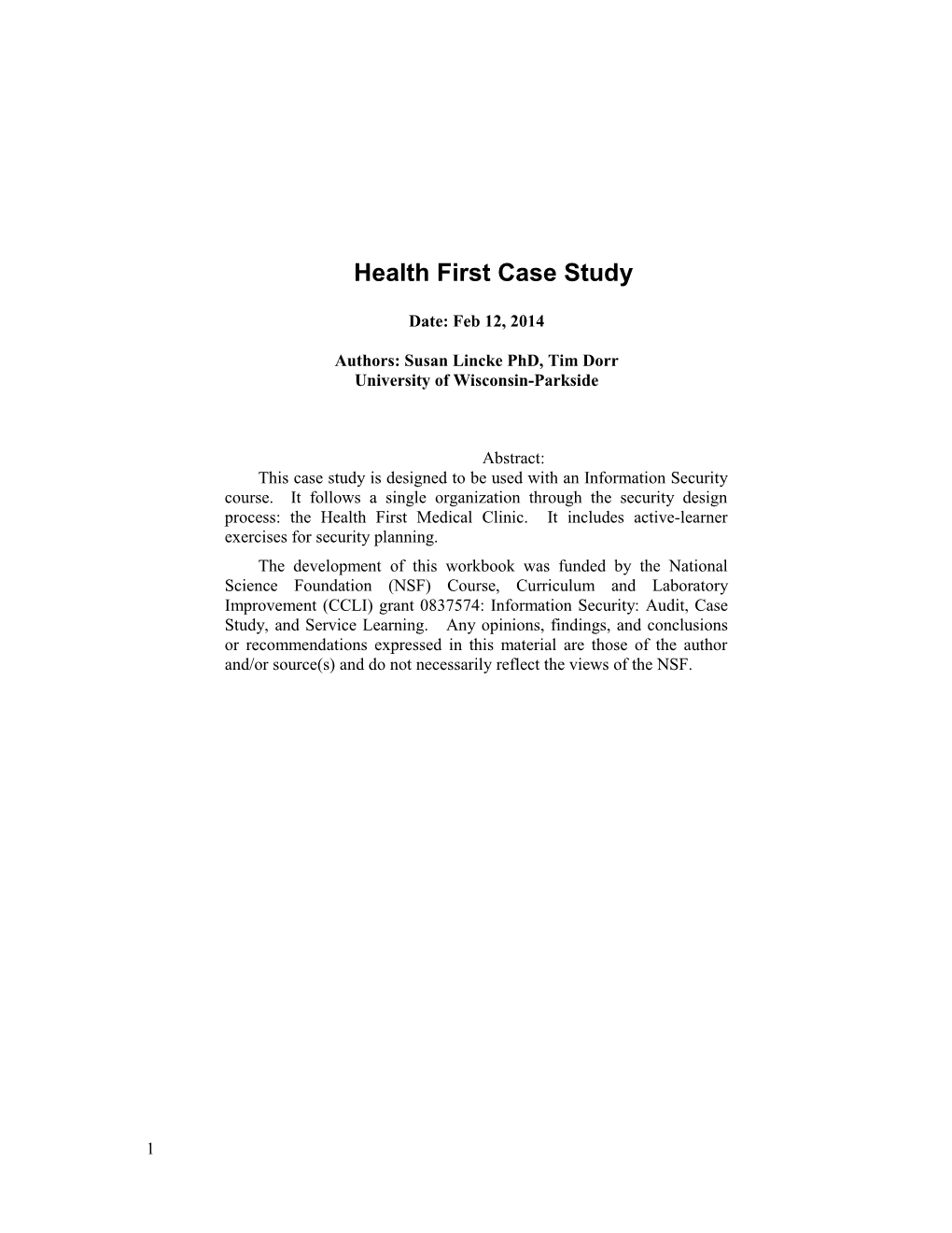 Health First Case Study