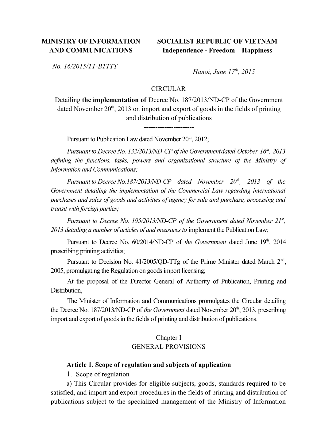 Detailing the Implementation Ofdecree No. 187/2013/ND-CP of the Government Datednovember