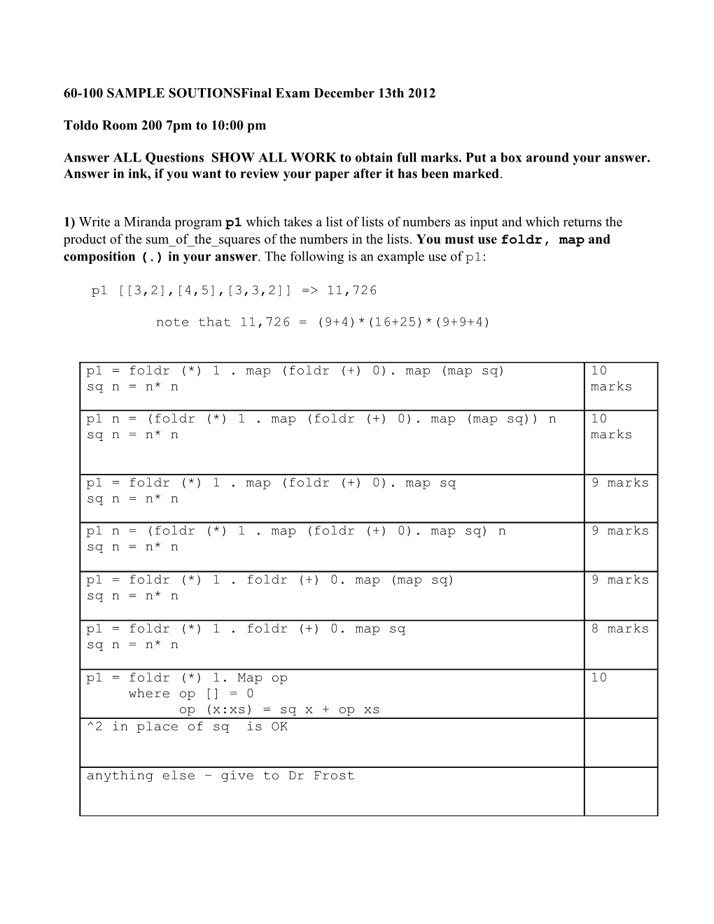 60-100 Final Exam Fall 2005 December 21St