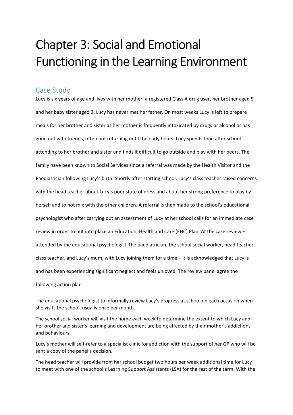 Chapter 3: Social and Emotionalfunctioning in the Learning Environment
