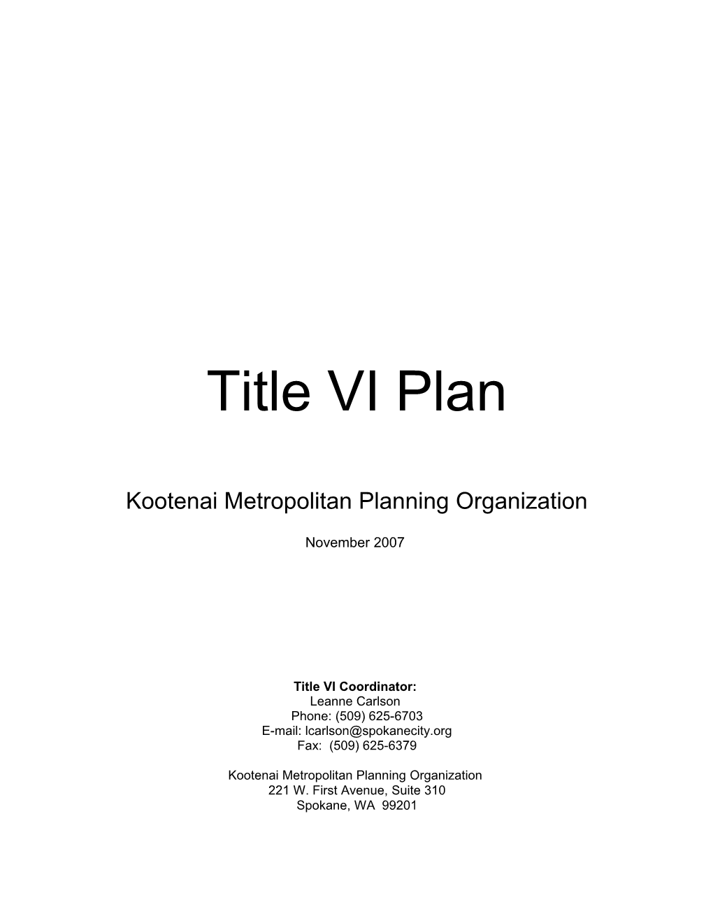 Title VI Plan