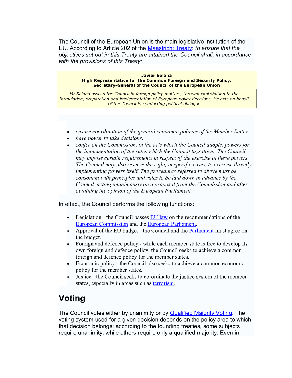 Qualified Majority Voting