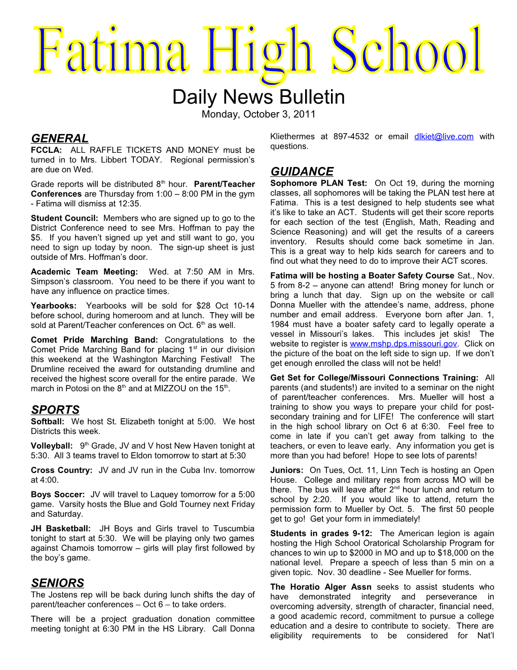 Daily News Bulletin