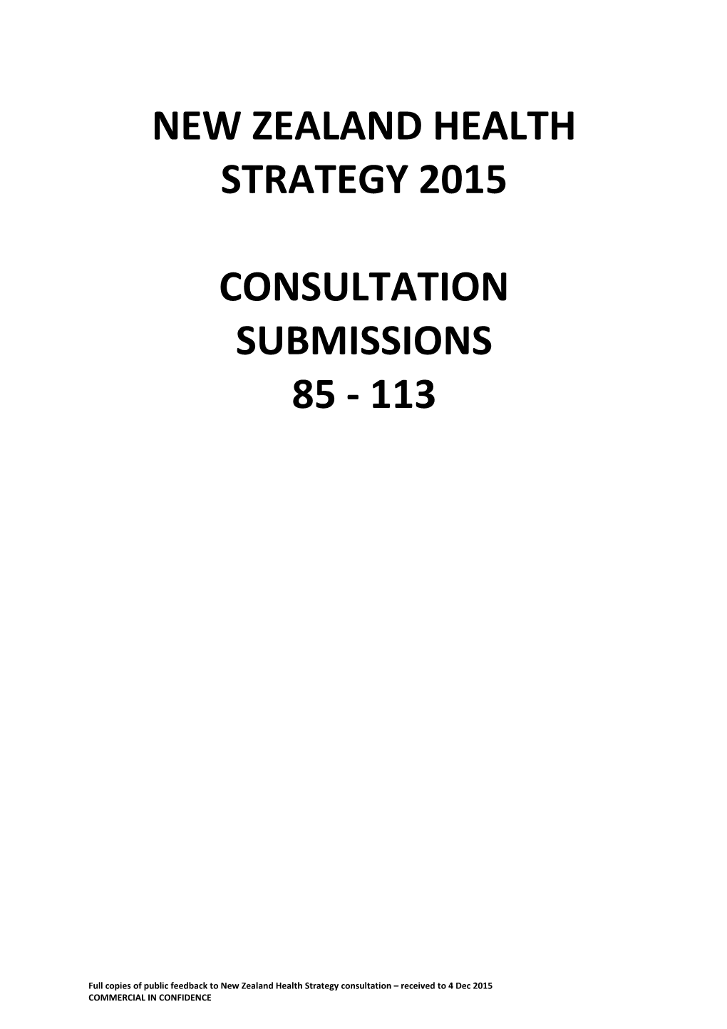 New Zealand Health Strategy 2015