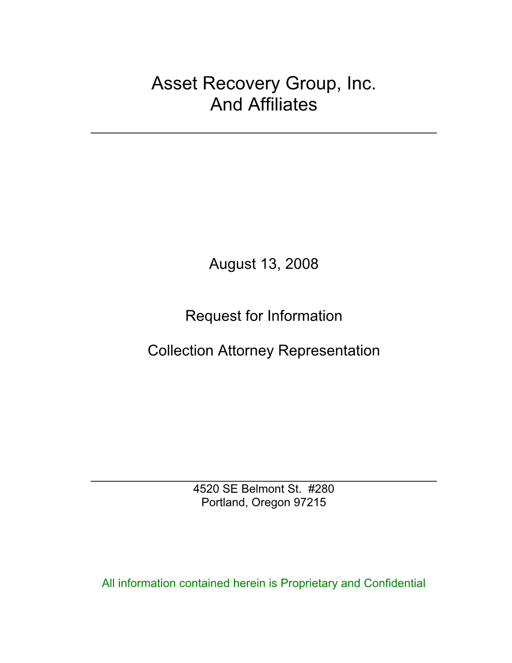 Asset Recovery Group, Inc