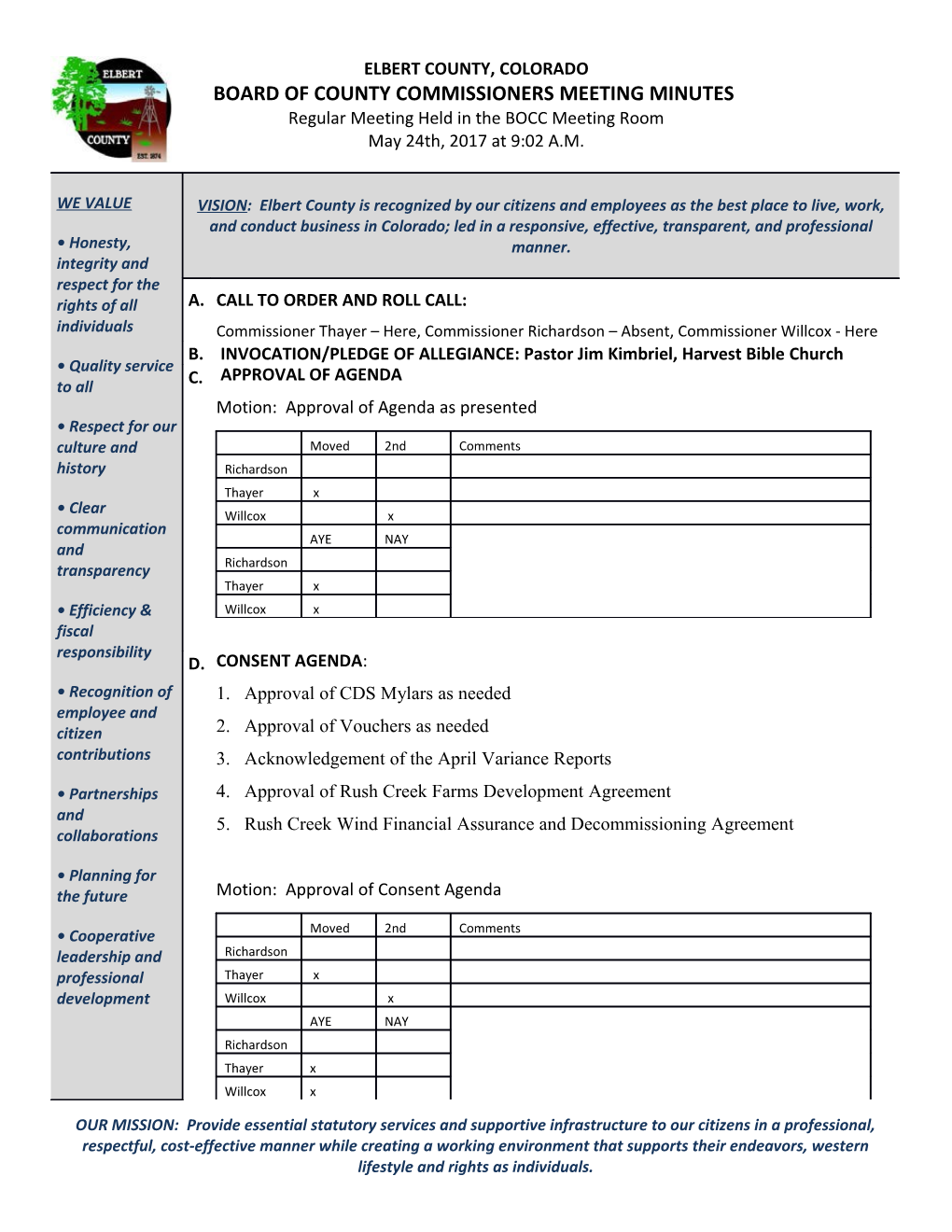 Approval of CDS Mylars As Needed