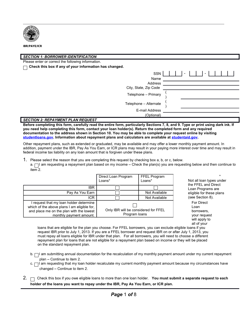 Please Select the Reason That You Are Completing This Request by Checking Box A, B, Or C, Below