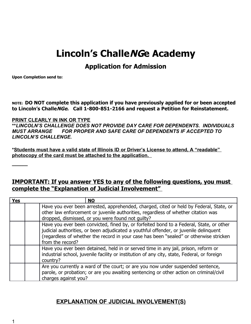 Lincoln S Challenge Academy