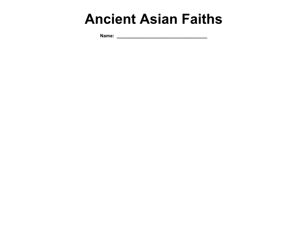 Ancient Asian Faiths