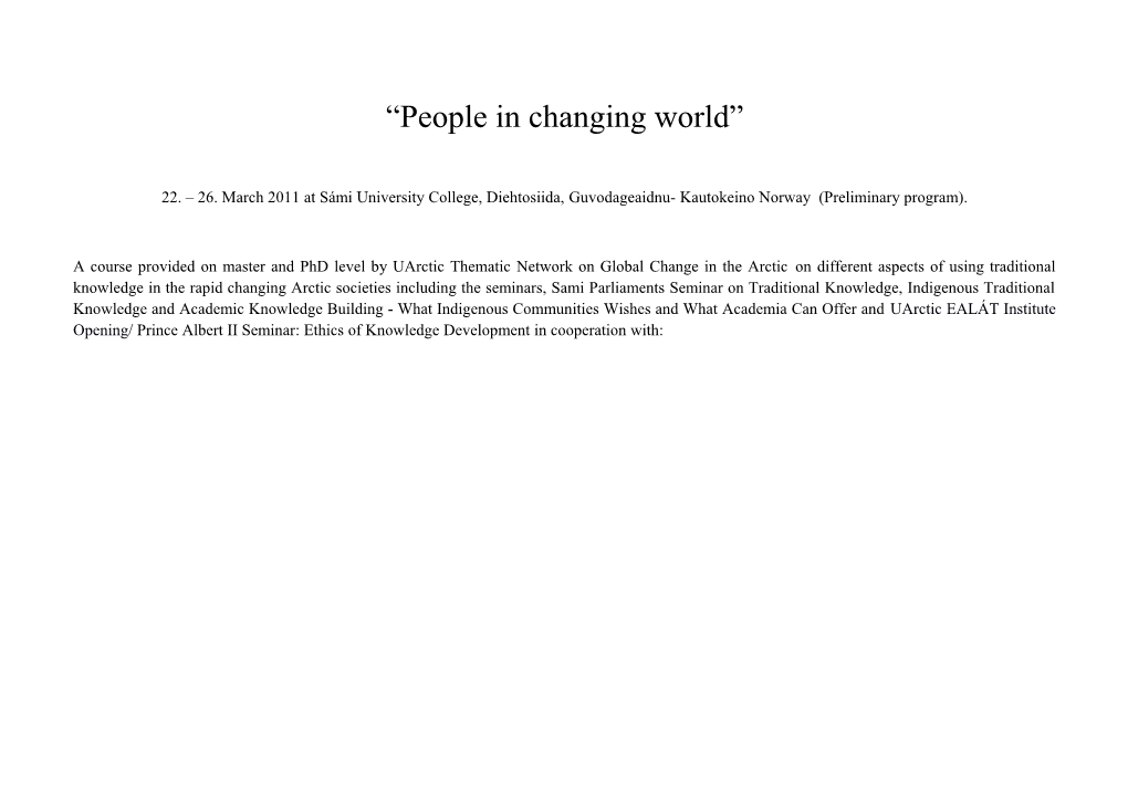 People in Changing World