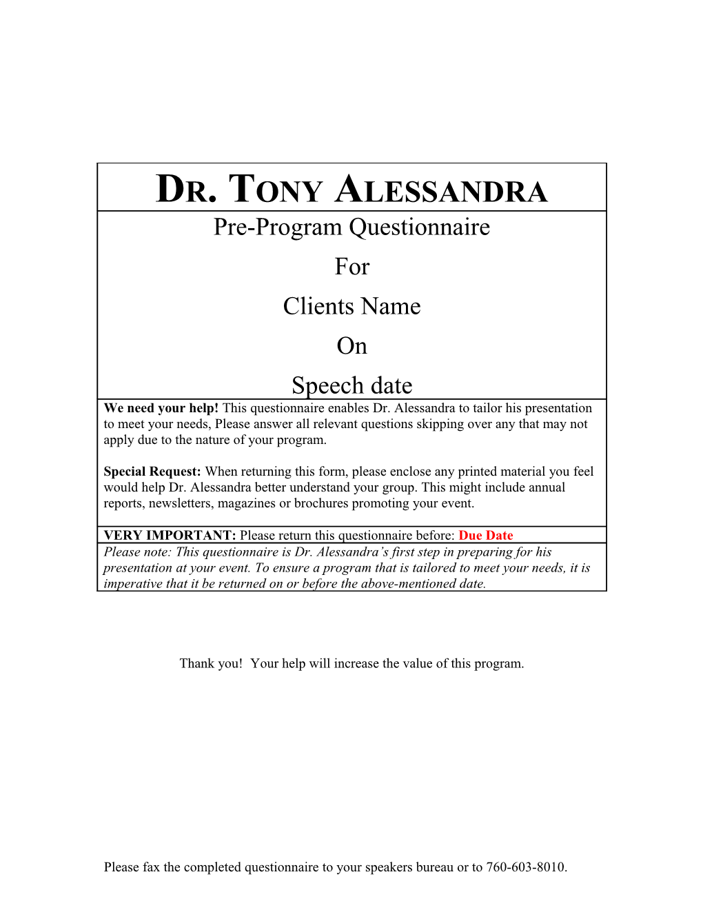 Dr. Tony Alessandra