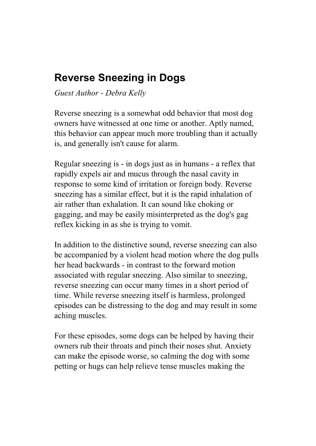 Reverse Sneezing in Dogs