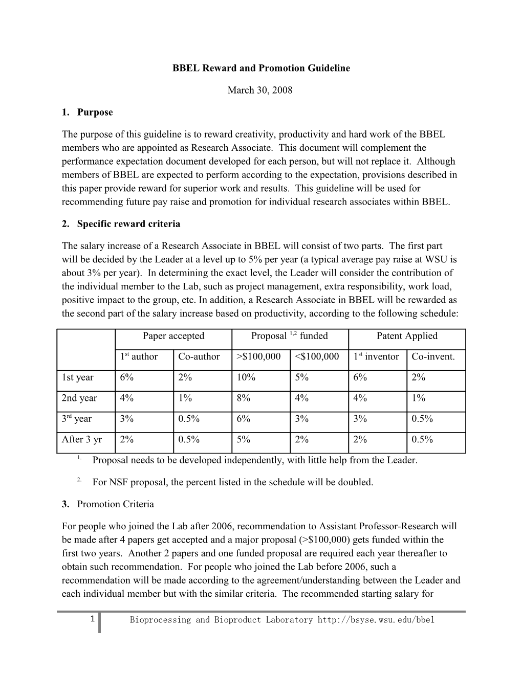 BBEL Reward and Promotion Guideline