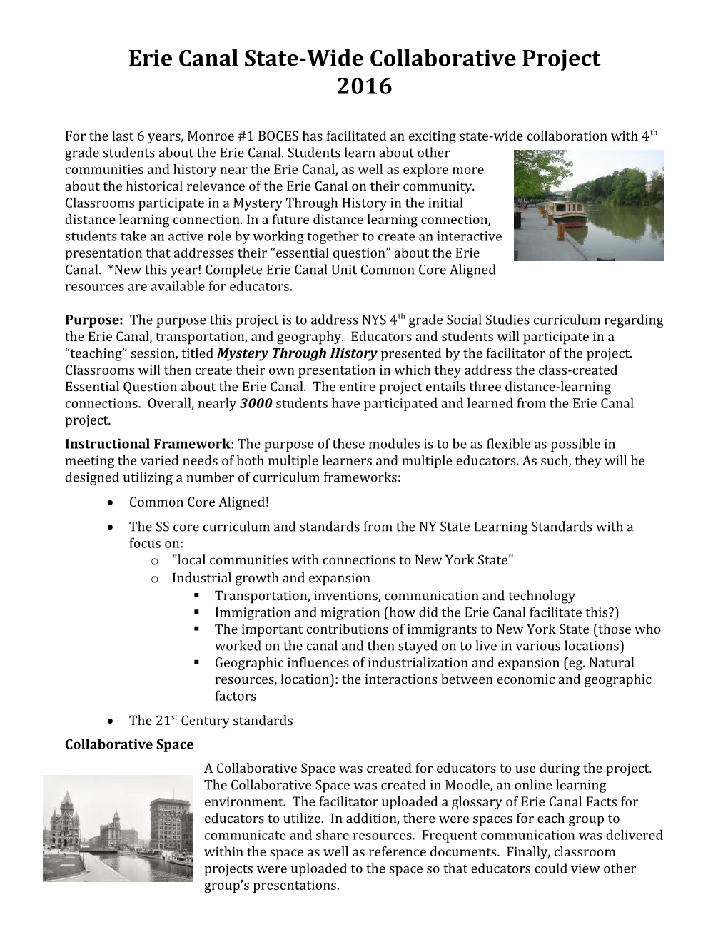 Erie Canal State-Wide Collaborative Project