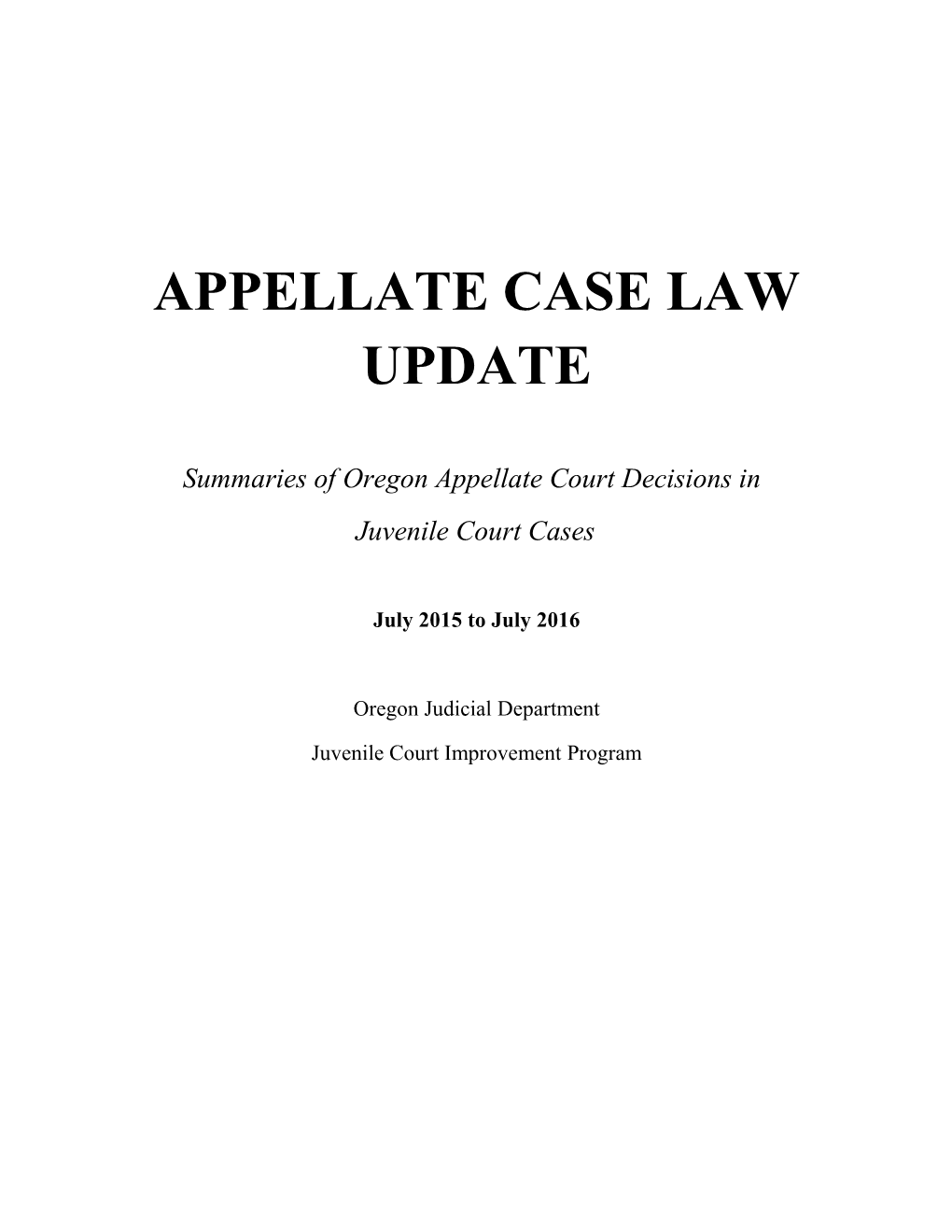 Appellate Case Law Update