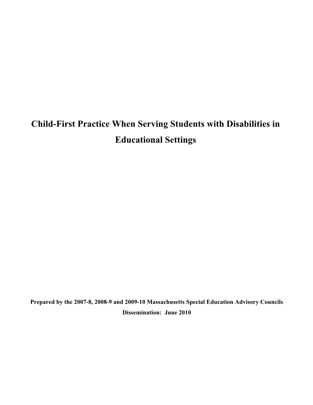 Child-First Practice When Serving Students with Disabilities