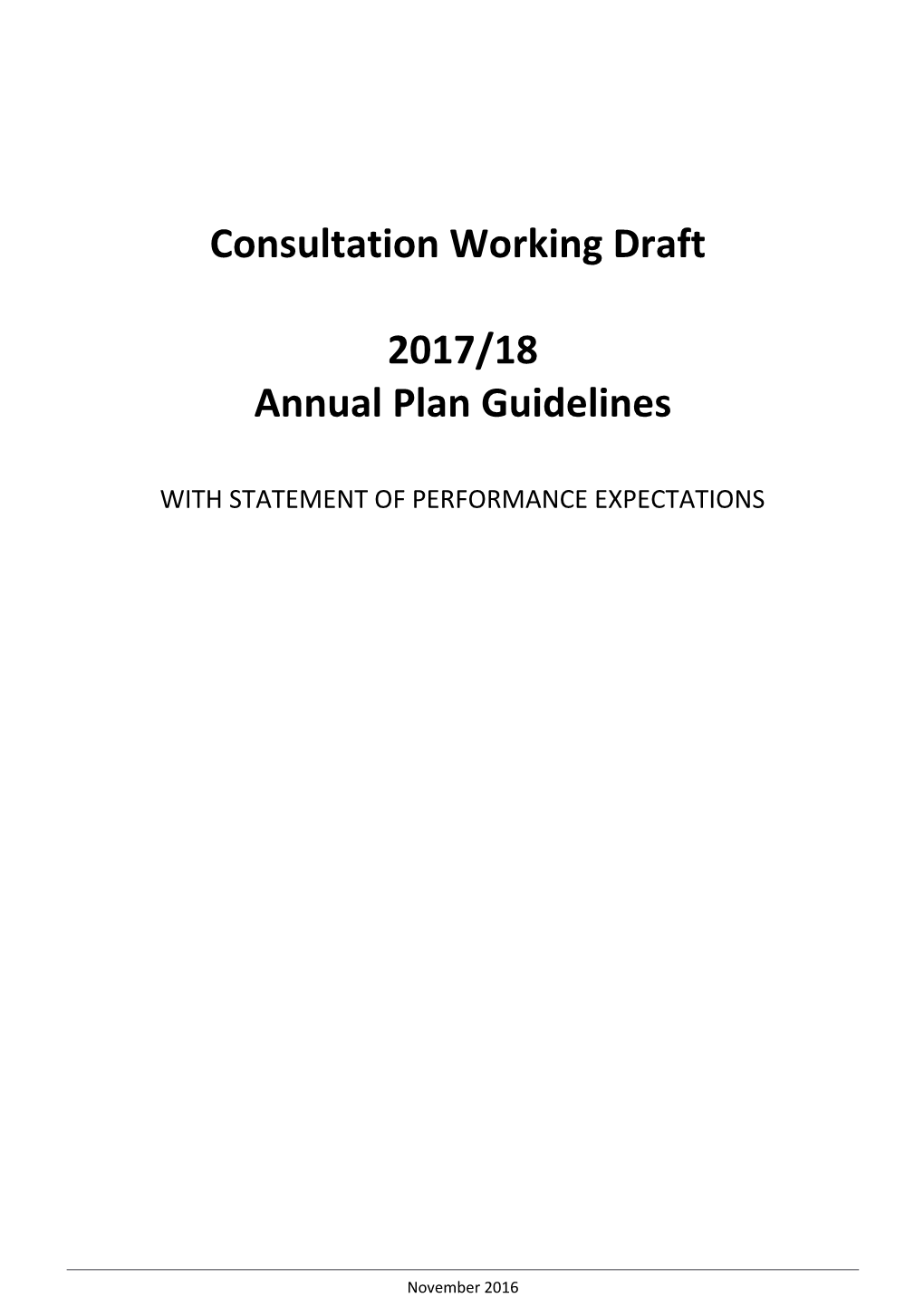 Consultation Working Draft