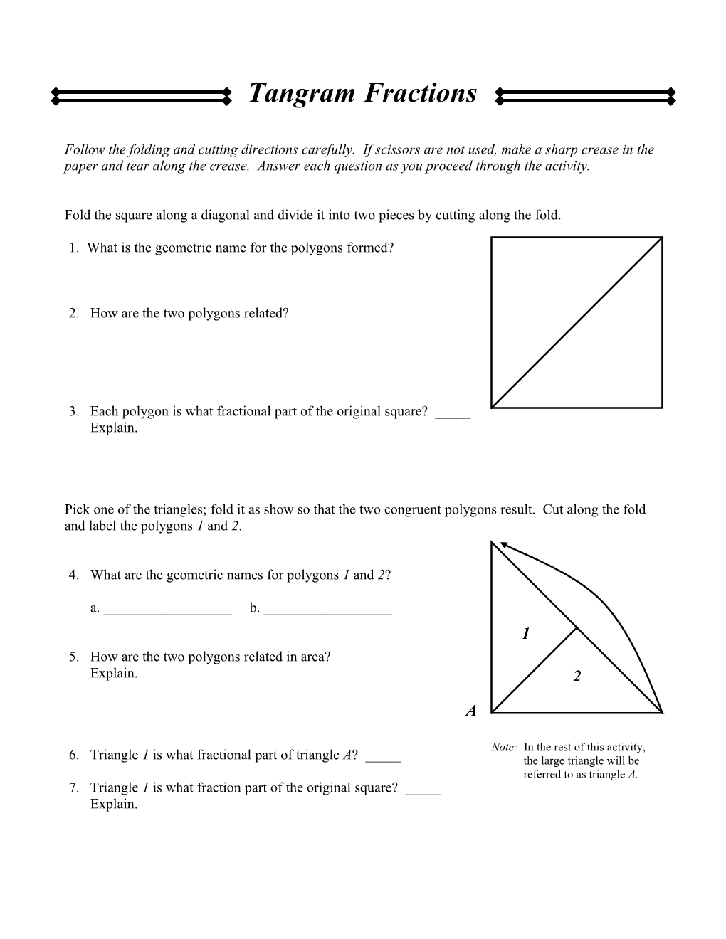 1. What Is the Geometric Name for the Polygons Formed?