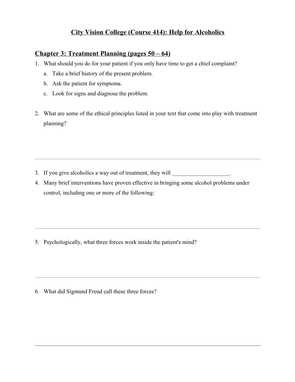 Chapter 3: Treatment Planning (Pages 50 64)