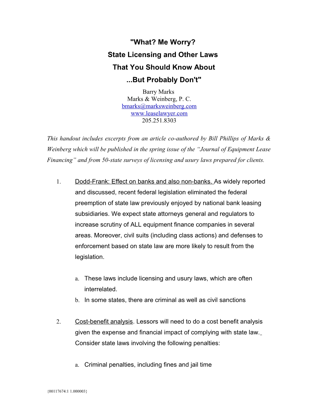 NEFA Speech Licensing and Usury (00117674)