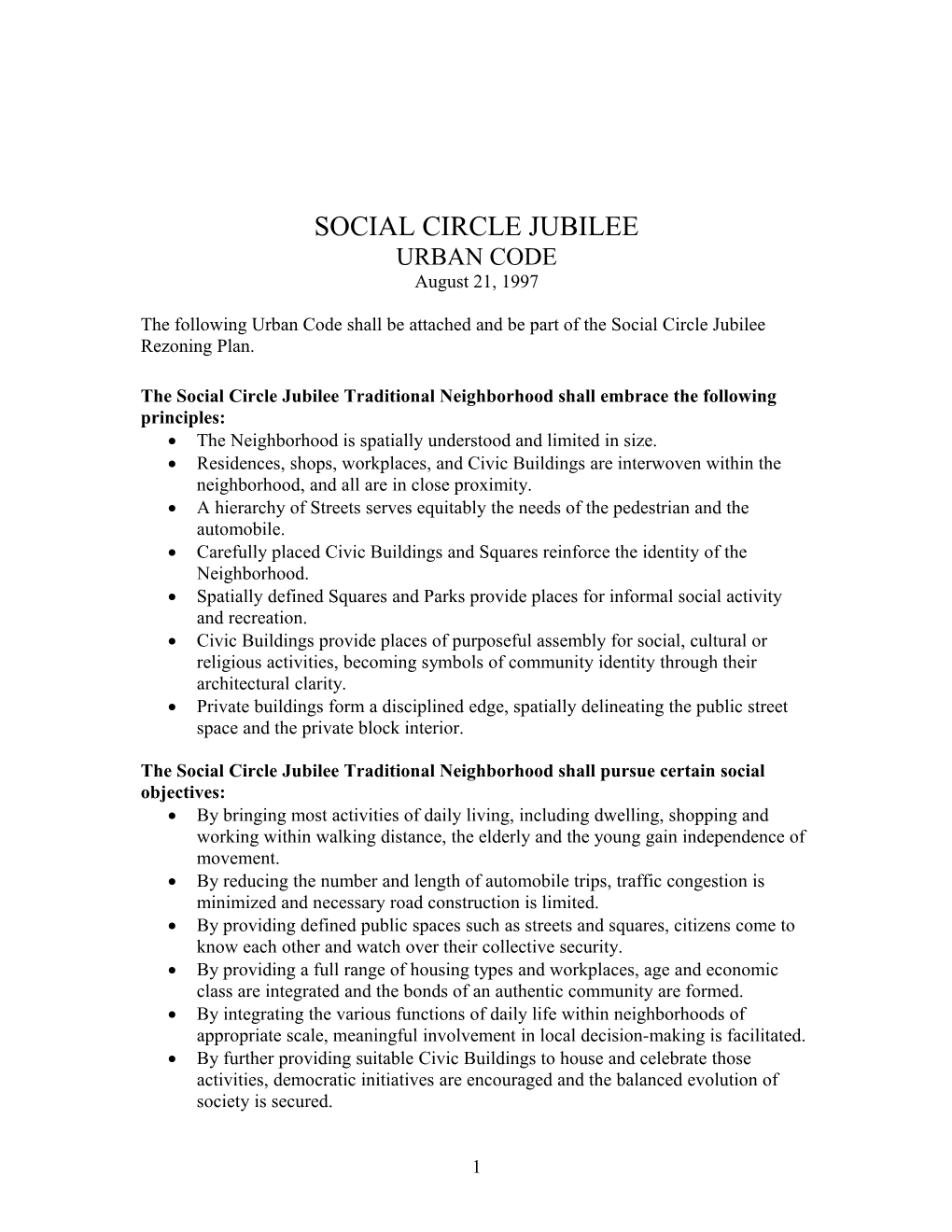 Urban Code Social Circle Jubile
